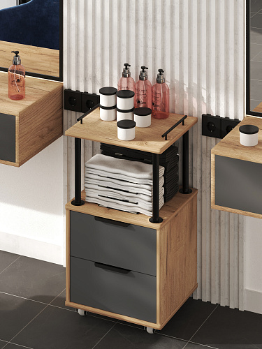 Тумба комбинированная К-32 дуб крафт золотой/графит