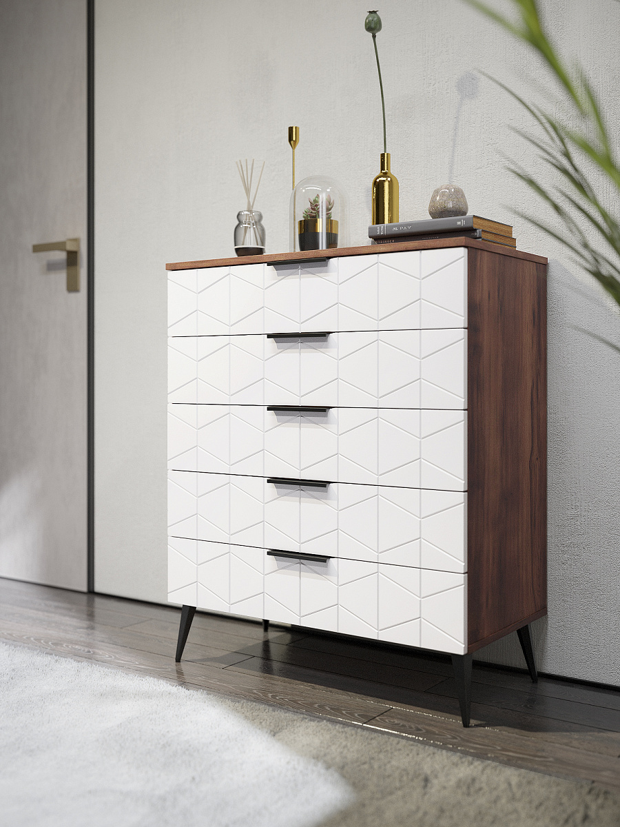 Комод Контемпо КТ-03 дуб барокко янтарный/бланж