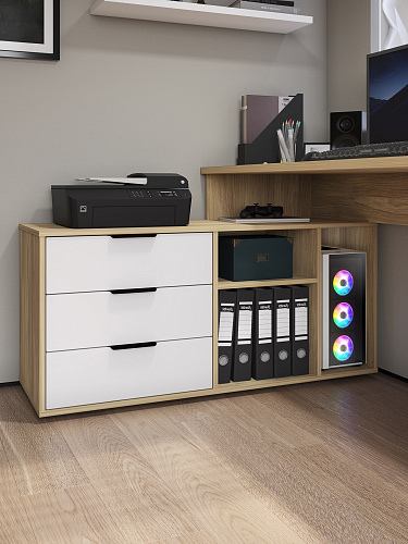 Стол угловой Оптима ОП-21 блэквуд ячменный/меренга