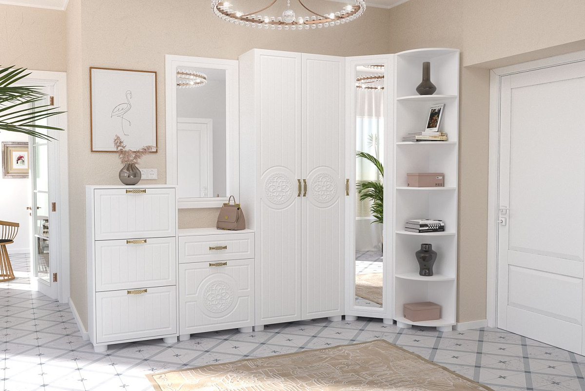 Зеркало «Монблан» МБ-40 (600х1200) белое дерево