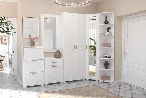 Зеркало «Монблан» МБ-40 (600х1200) белое дерево