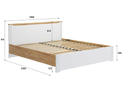 Кровать Эмилия ЭЛ-31 (180х200) дуб крафт золотой/меренга