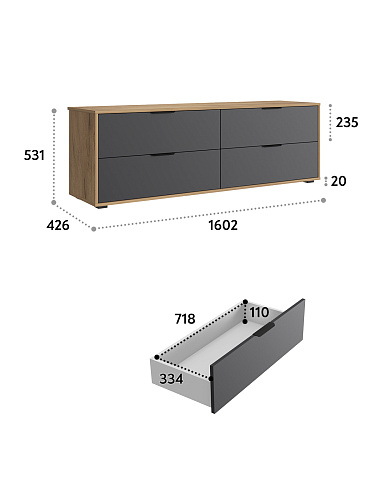 Тумба Оптима ОП-23 дуб крафт золотой/графит