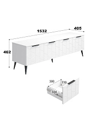 Тумба ТВ Контемпо КТ-05 белый бриллиант/бланж