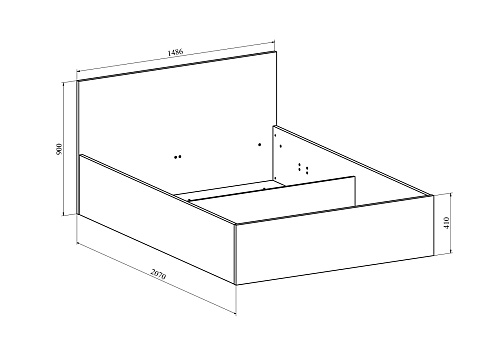 Кровать Виктория ВИ-41 (1400x2000) дуб крафт золотой
