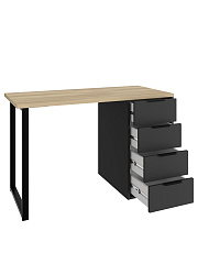 Стол С-400 блэквуд ячменный/черный шагрень/блэк