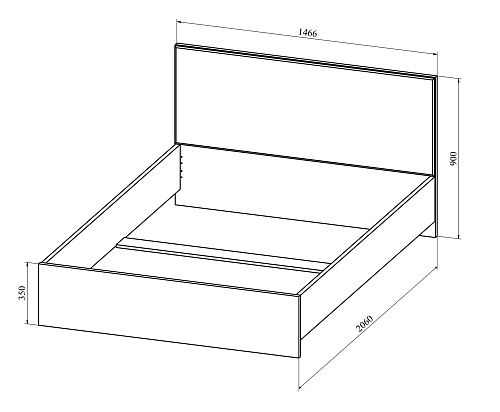 Кровать Анастасия АН-20К (2000x1400) венге луизиана