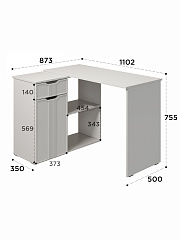 Стол угловой Эмилия ЭЛ-47 кашемир/шарли керамика