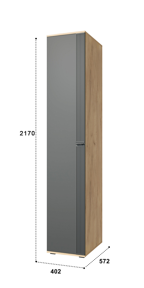 Пенал Эмилия ЭЛ-15К глухой дуб крафт золотой/графит