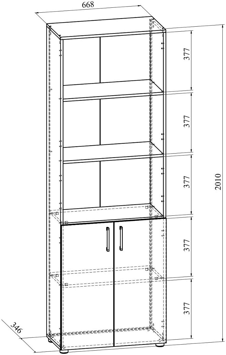 Шкаф-пенал открытый ОФ-301К блэквуд сатиновый