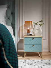 Тумба прикроватная Велламо ВО-01 блэквуд ячменный/бирюза