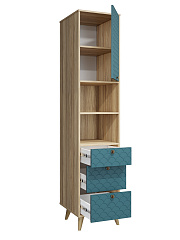 Пенал Велламо ВО-14 блэквуд ячменный/морская волна