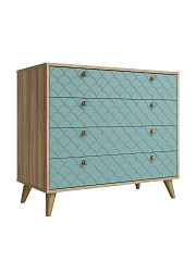 Комод Велламо ВО-12 блэквуд ячменный/бирюза