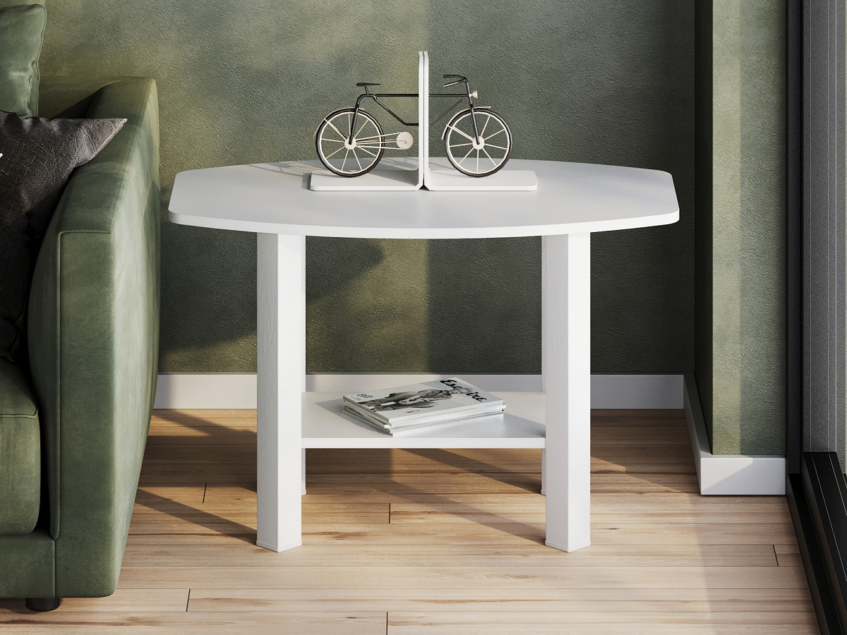 Стол журнальный С-500 белый структурный/белый