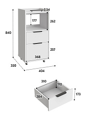 Тумба комбинированная К-33 белый структурный/меренга