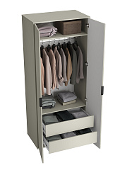 Шкаф для одежды Оптима ОП-14 глиняный серый/риолит