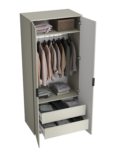 Шкаф для одежды Оптима ОП-14 глиняный серый/риолит