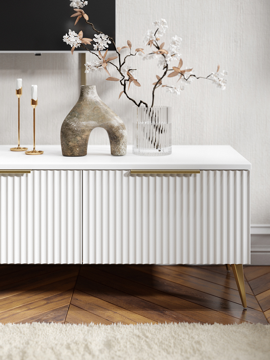 Тумба ТВ Афина АФ-04 белый бриллиант/бланж