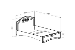 Кровать Ассоль АС-112К (2000x1400) белое дерево