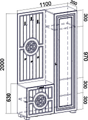 Шкаф комбинированный «Монблан» МБ-11 береза снежная