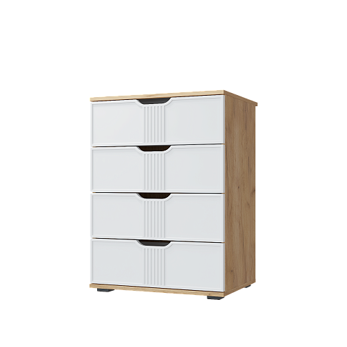 Комод Эмилия ЭЛ-19 дуб крафт золотой/меренга