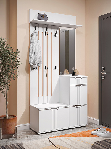 Тумба Эмилия ЭЛ-4 белый структурный/меренга