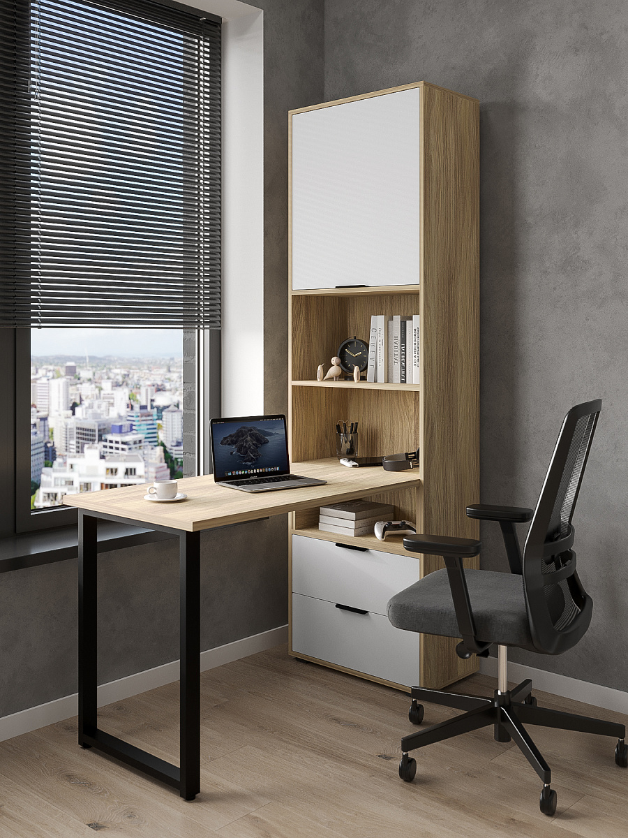 Стол рабочий Оптима ОП-20 блэквуд ячменный/меренга