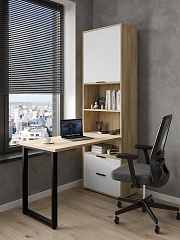 Стол рабочий Оптима ОП-20 блэквуд ячменный/меренга