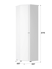 Шкаф угловой Эмилия ЭЛ-14К глухой белый структурный/меренга