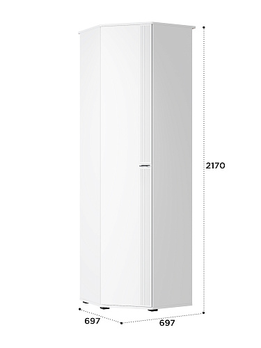 Шкаф угловой Эмилия ЭЛ-14К глухой белый структурный/меренга