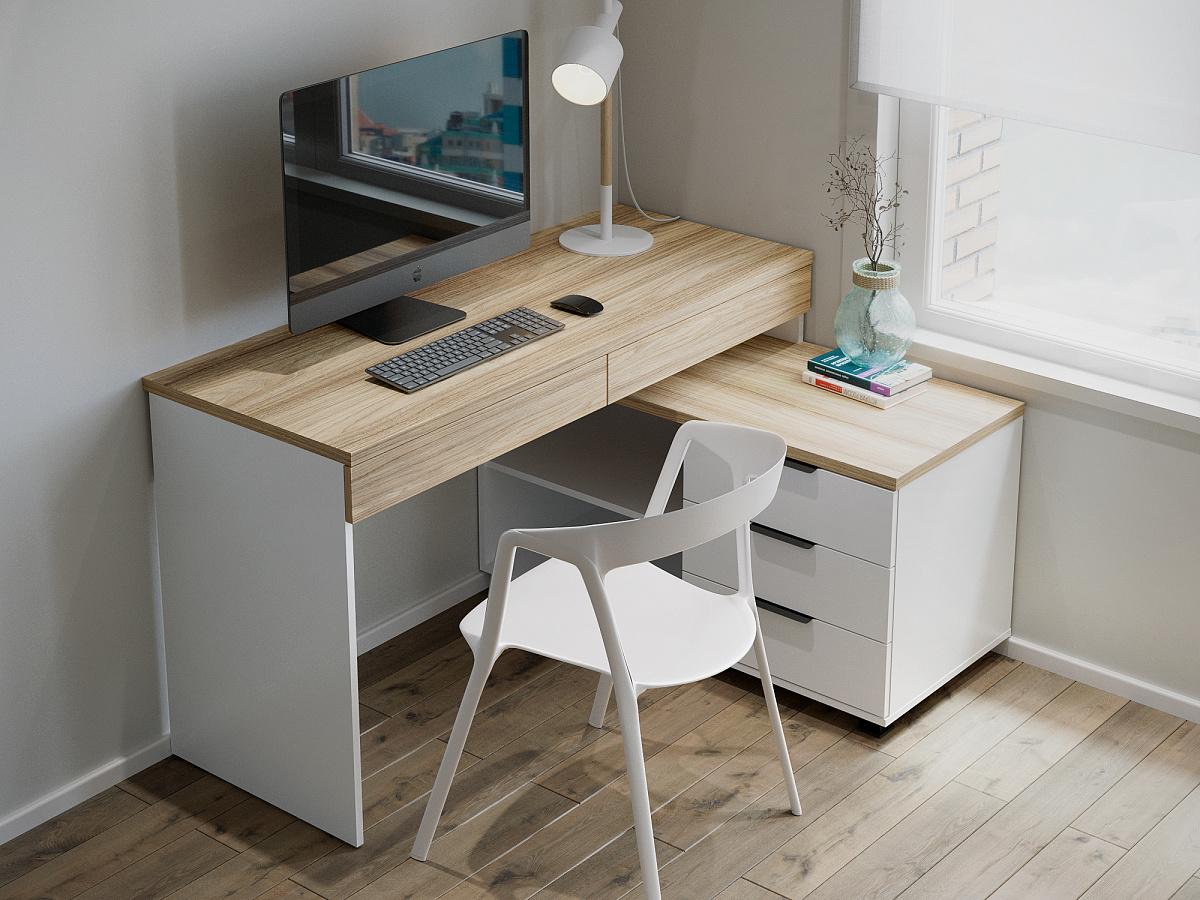 Стол Скайлайт СЛ-22К блэквуд ячменный/белый/меренга