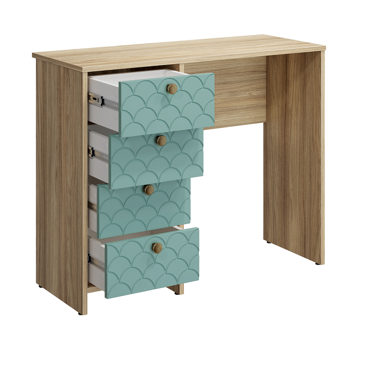 Стол Велламо ВО-10 блэквуд ячменный/бирюза