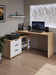 Стол угловой Оптима ОП-21 дуб крафт золотой/меренга