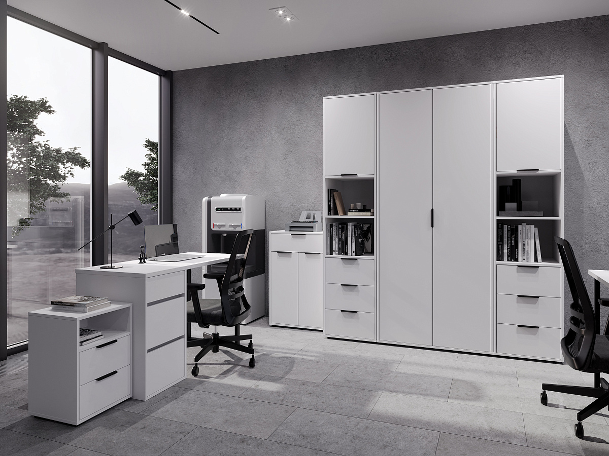 Комплект мебели для офиса Оптима ОП-112 белый структурный/меренга