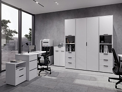 Комплект мебели для офиса Оптима ОП-112 белый структурный/меренга