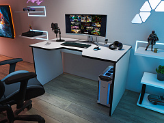 Геймерский стол С-240 белый/черный