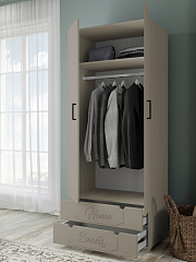 Шкаф для одежды ДримСтар ДС-60К глиняный серый/риолит