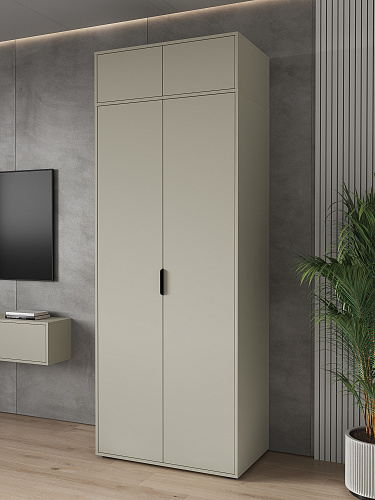 Шкаф с антресолью Оптима ОП-125 глиняный серый/риолит