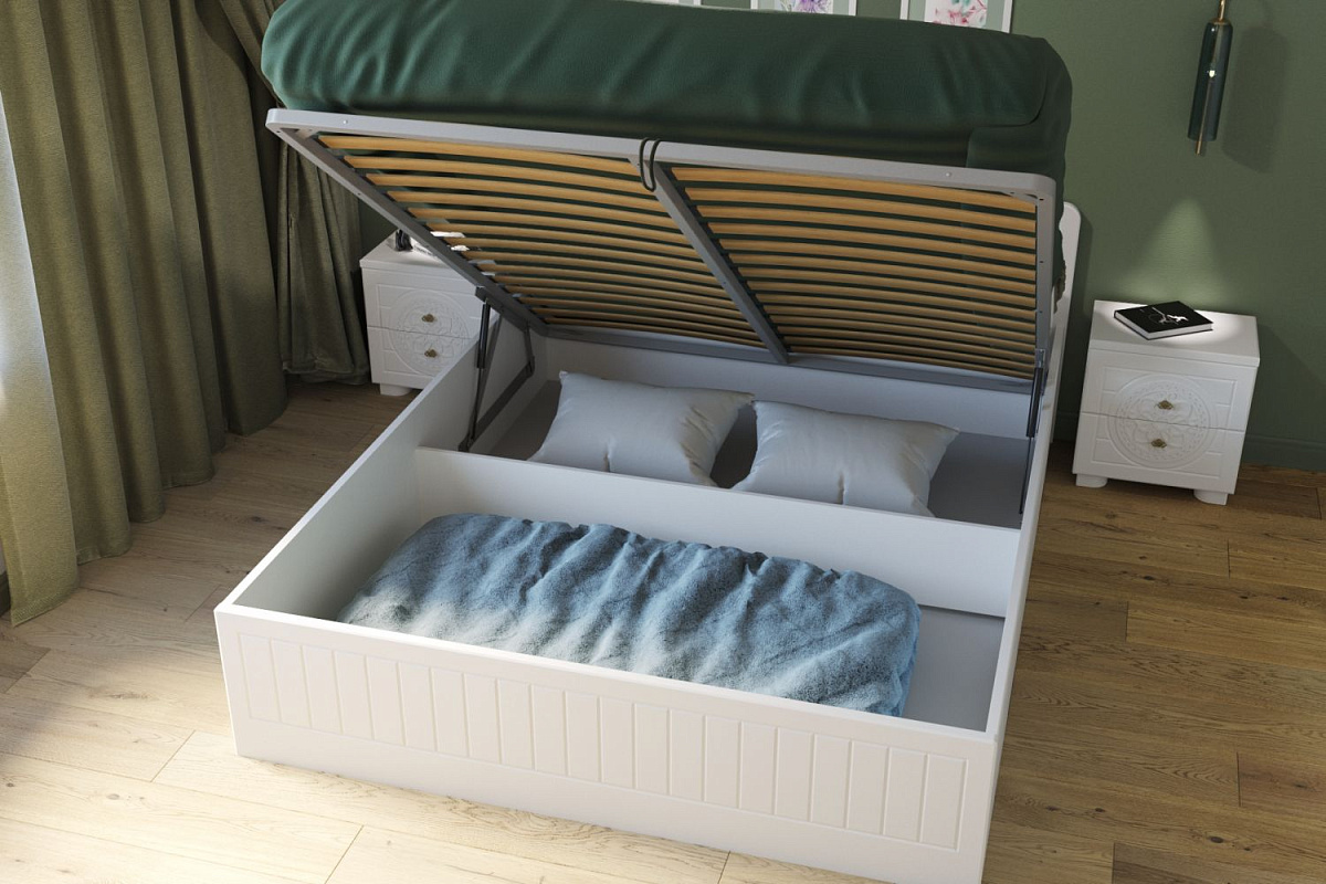 Кровать «Монблан» МБ-606К (2000х1600) белое дерево