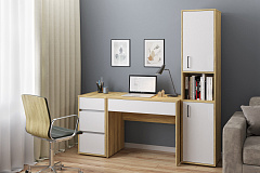 Комплект мебели Оскар ОС-100 блэквуд ячменный/белый структурный