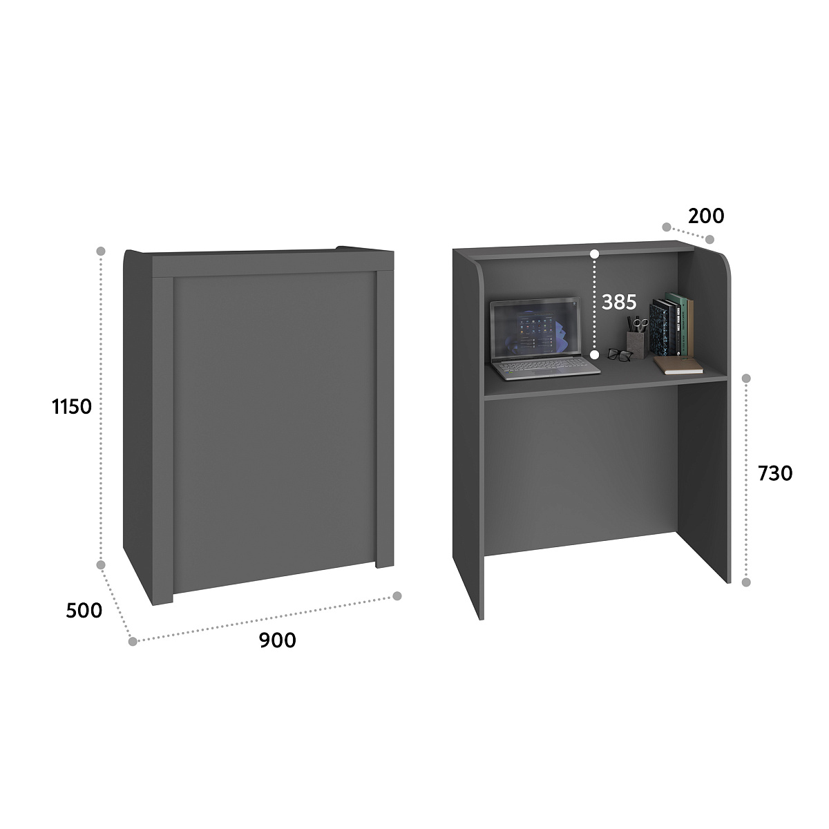 Тумба/ресепшн Р-01 серый графит