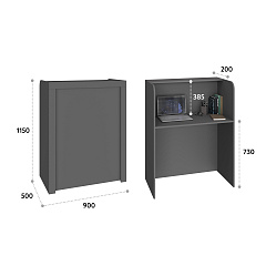 Тумба/ресепшн Р-01 серый графит