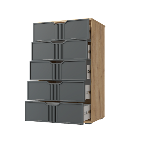 Комод Эмилия ЭЛ-18 дуб крафт золотой/графит