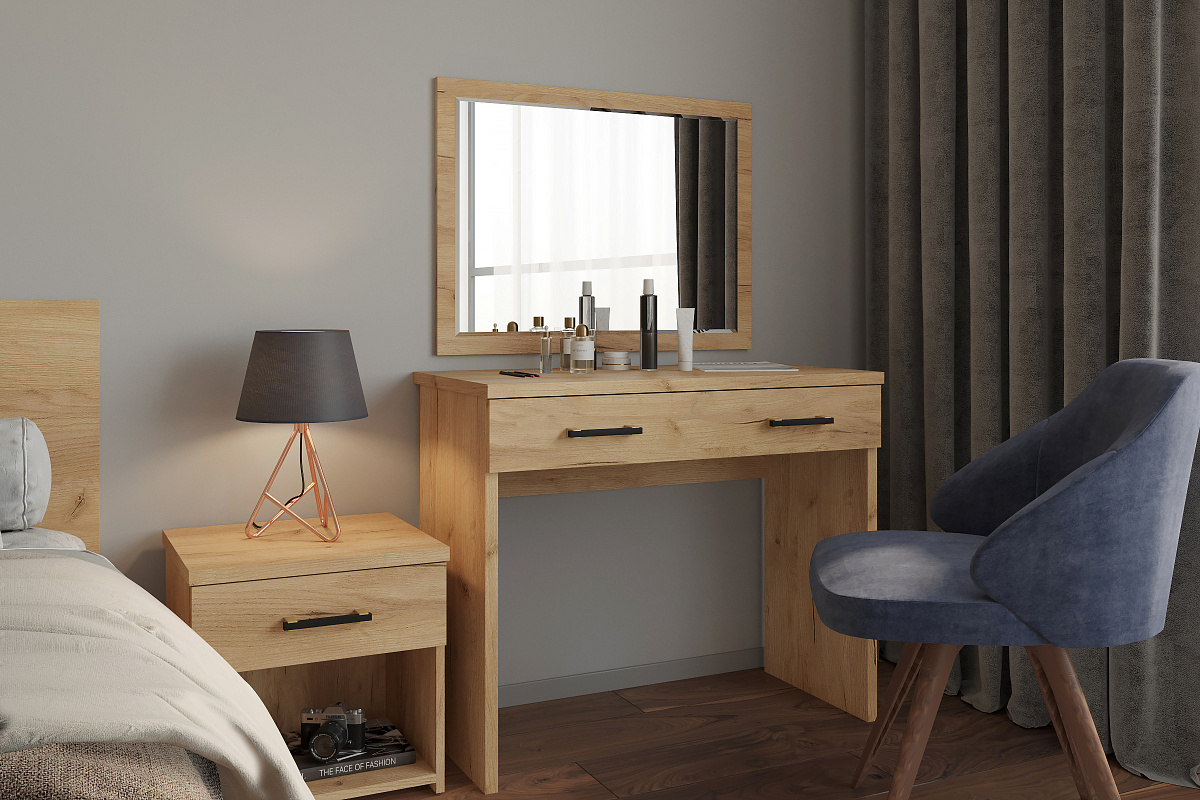 Тумба прикроватная с ящиком Виктория ВИ-16 дуб крафт золотой