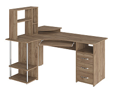 Стол компьютерный С-237 с полкой СЕ-237 дуб крафт табачный