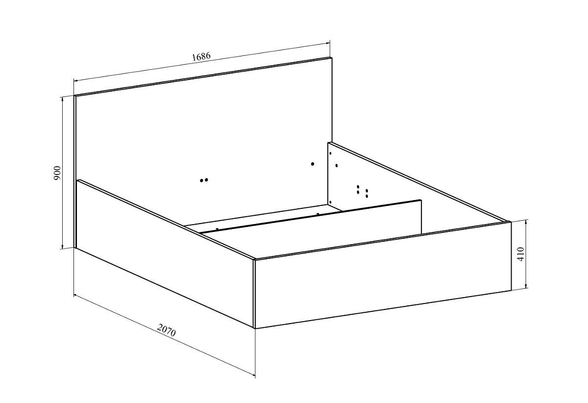 Кровать Виктория ВИ-42 (1600x2000) дуб крафт золотой