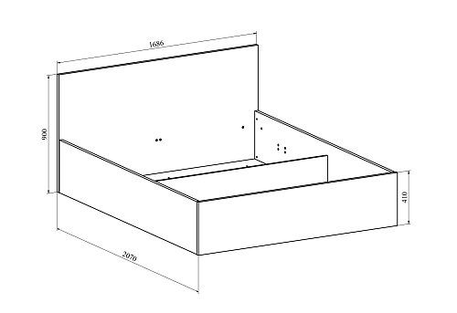 Кровать Виктория ВИ-42 (1600x2000) дуб крафт золотой