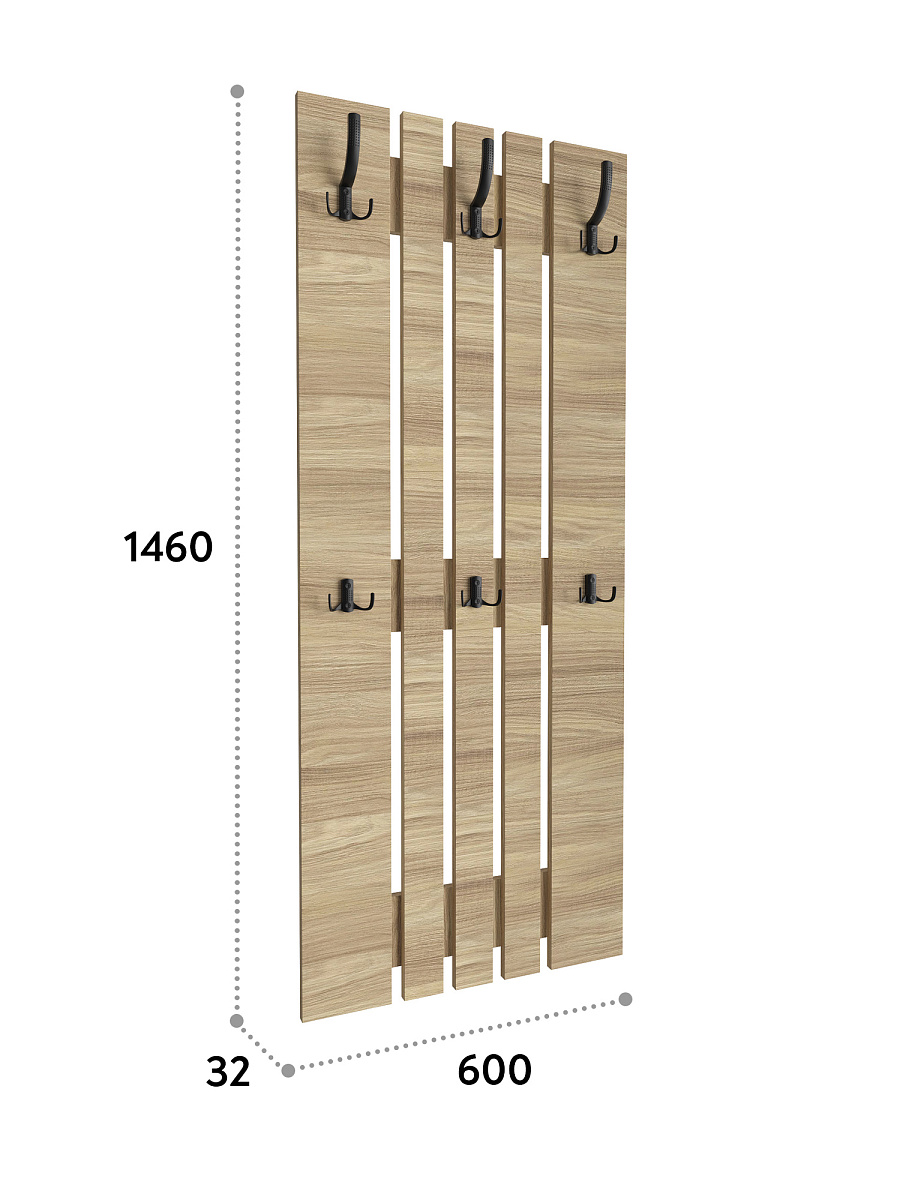 Вешалка ВН-12 блэквуд ячменный (600*1460)