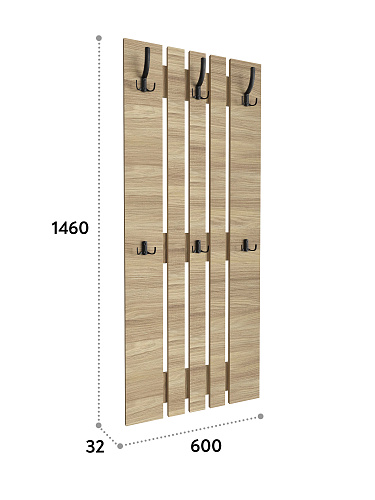 Вешалка ВН-12 блэквуд ячменный (600*1460)