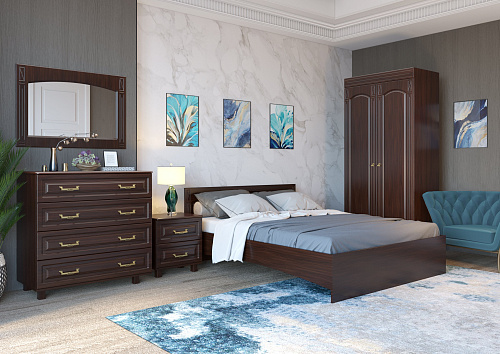 Кровать Элизабет ЭМ-14 (2000x1600) орех темный